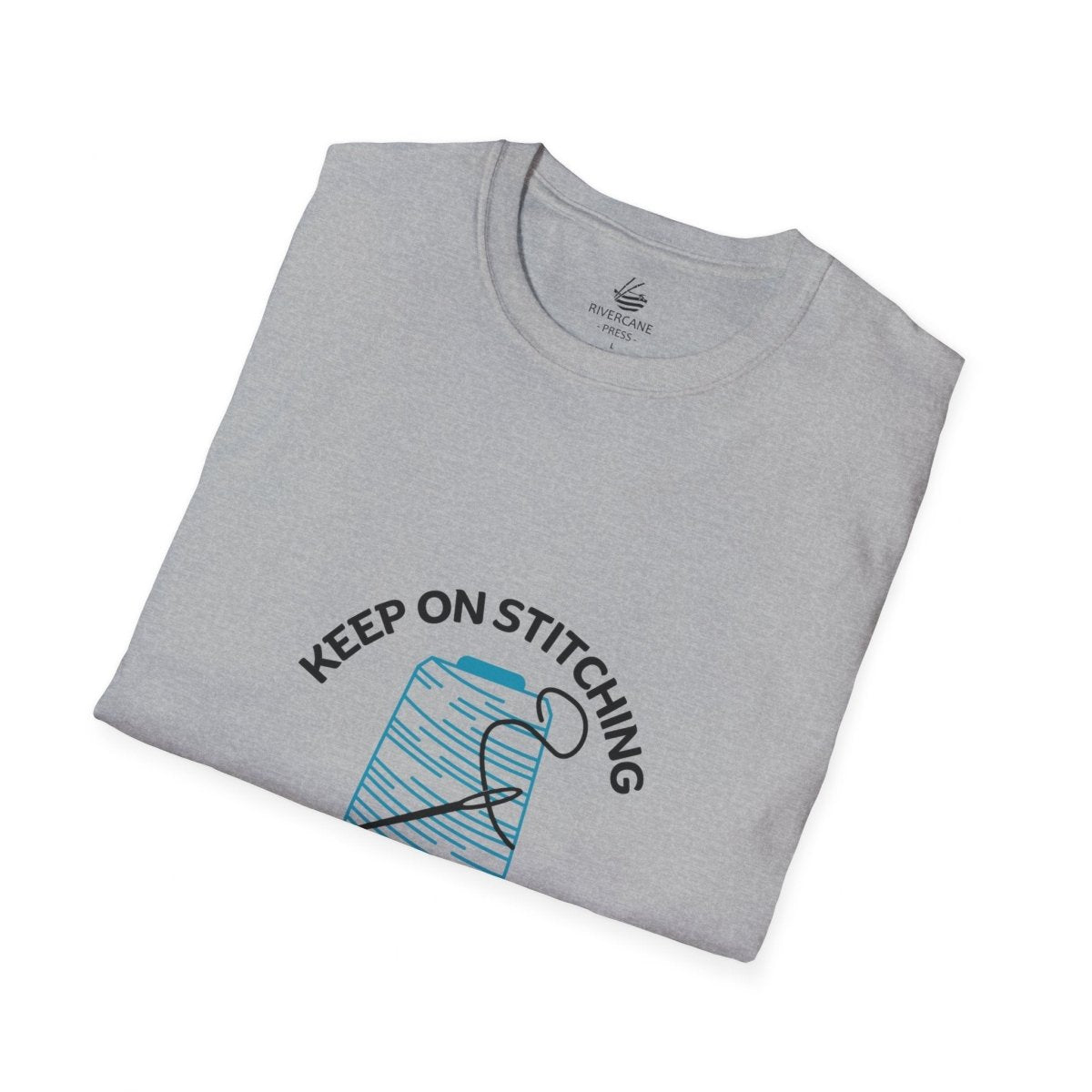 KEEP ON STITCHING (TEAL THREAD), T-Shirt