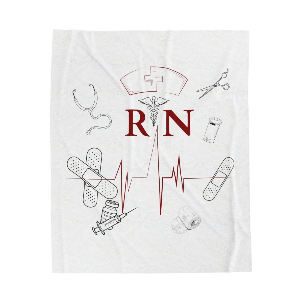 NURSE RN (1), Velveteen Plush Blanket