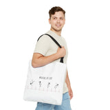 Walking The Line (Black), Tote Bag