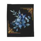 Feeling Blue; Framed Floral (4), Velveteen Plush Blanket