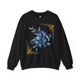 Feeling Blue; Framed Floral (4) Crewneck Sweatshirt