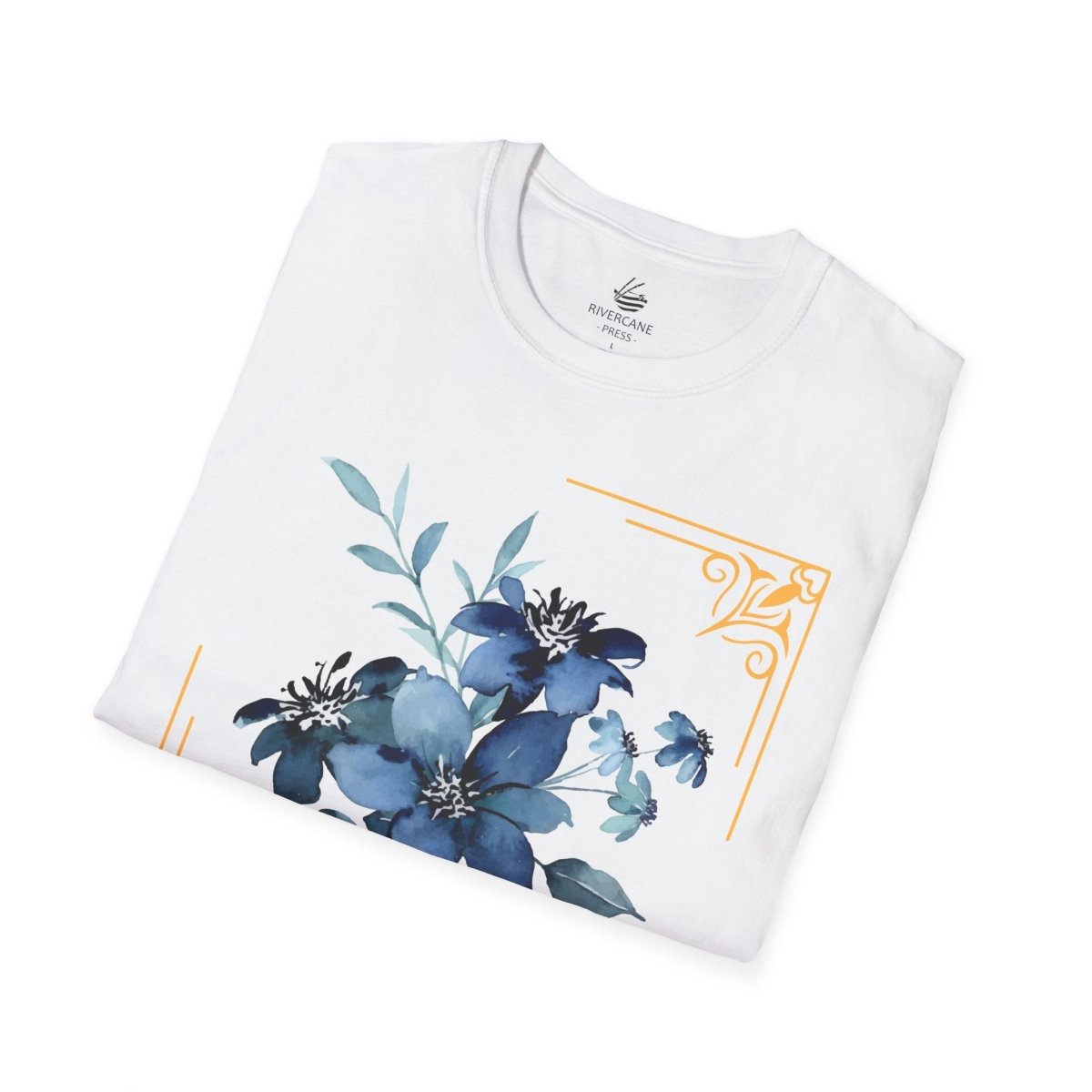 Feeling Blue; Framed Floral (4) T-Shirt