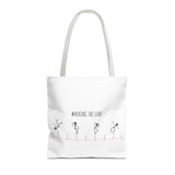 Walking The Line (Black), Tote Bag