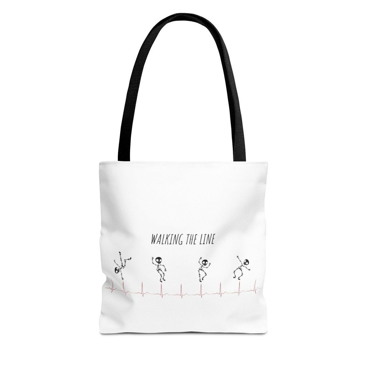 Walking The Line (Black), Tote Bag