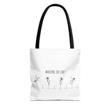 Walking The Line (Black), Tote Bag