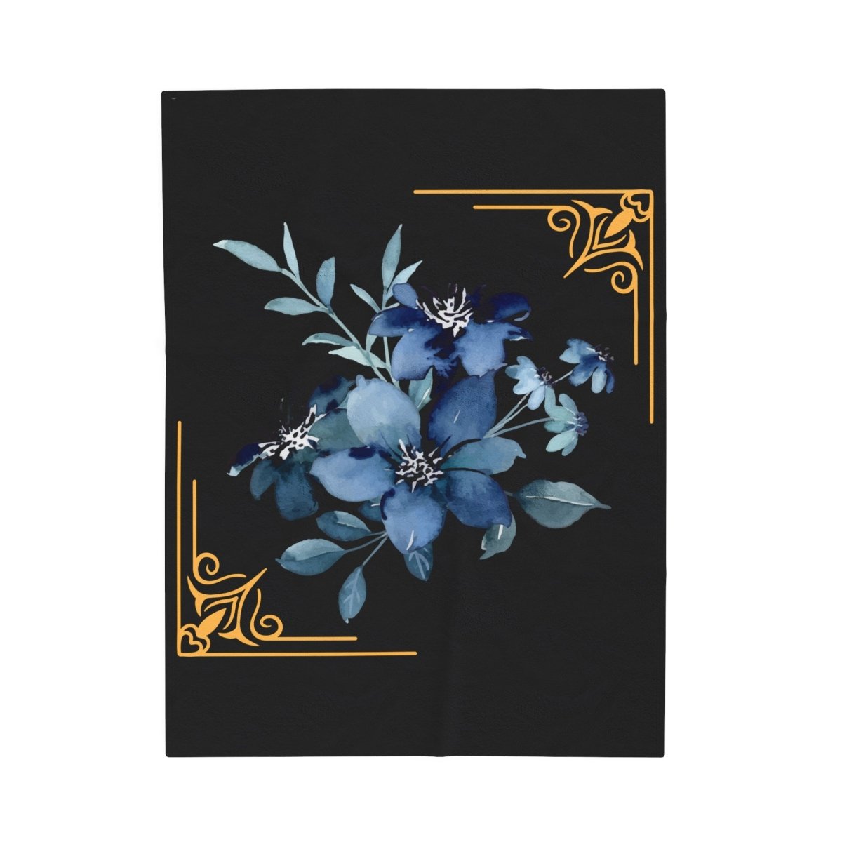 Feeling Blue; Framed Floral (4), Velveteen Plush Blanket