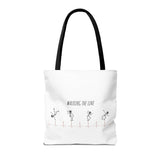 Walking The Line (Black), Tote Bag