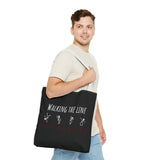 Walking The Line (White), Tote Bag