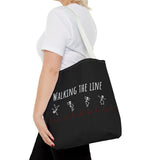 Walking The Line (White), Tote Bag