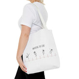 Walking The Line (Black), Tote Bag