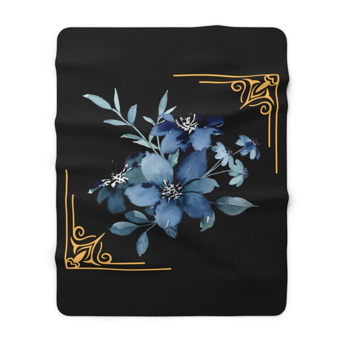 Feeling Blue; Framed Floral (4), Sherpa Fleece Blanket