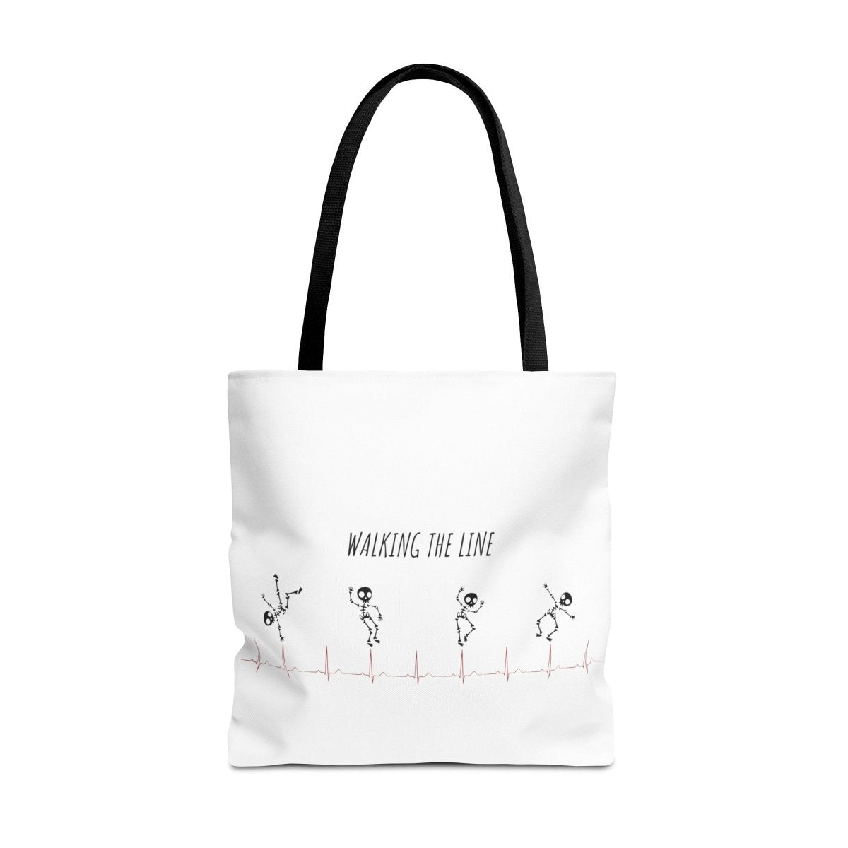 Walking The Line (Black), Tote Bag