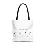 Walking The Line (Black), Tote Bag