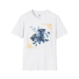 Feeling Blue; Framed Floral (4) T-Shirt