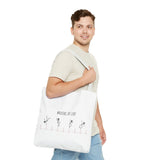 Walking The Line (Black), Tote Bag