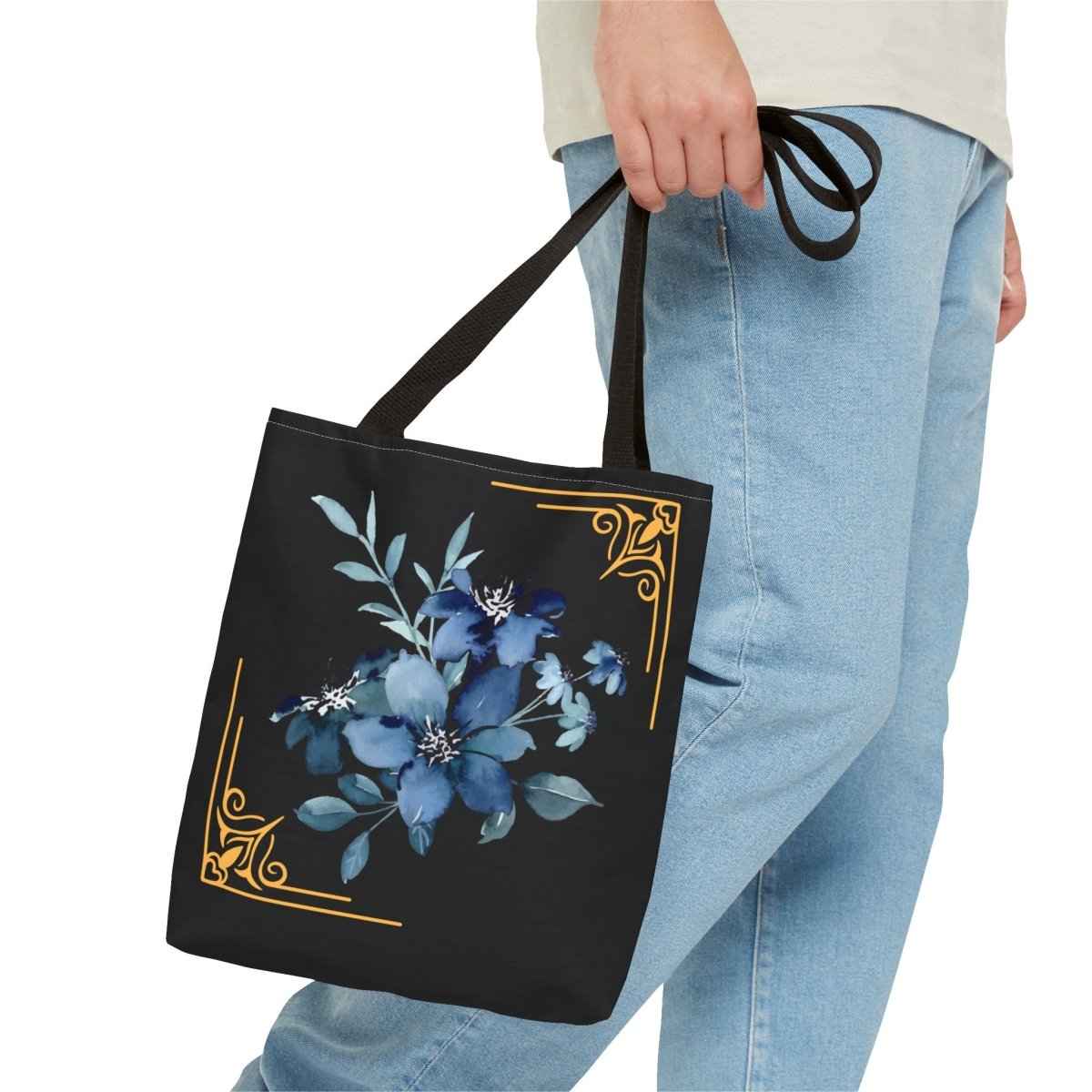 Feeling Blue; Framed Floral (4), Tote Bag