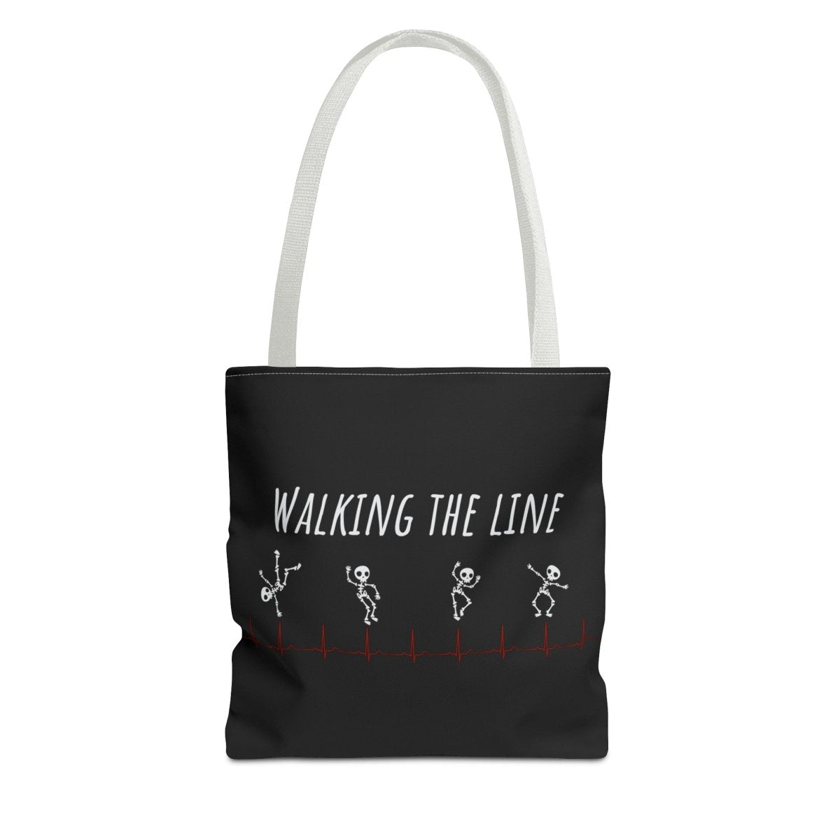 Walking The Line (White), Tote Bag