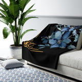 Feeling Blue; Framed Floral (4), Sherpa Fleece Blanket