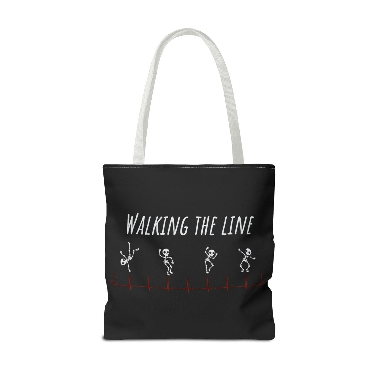 Walking The Line (White), Tote Bag