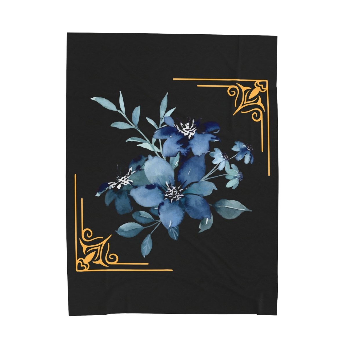 Feeling Blue; Framed Floral (4), Velveteen Plush Blanket