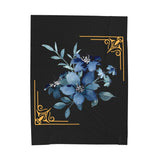 Feeling Blue; Framed Floral (4), Velveteen Plush Blanket