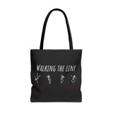 Walking The Line (White), Tote Bag