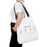 Walking The Line (Black), Tote Bag