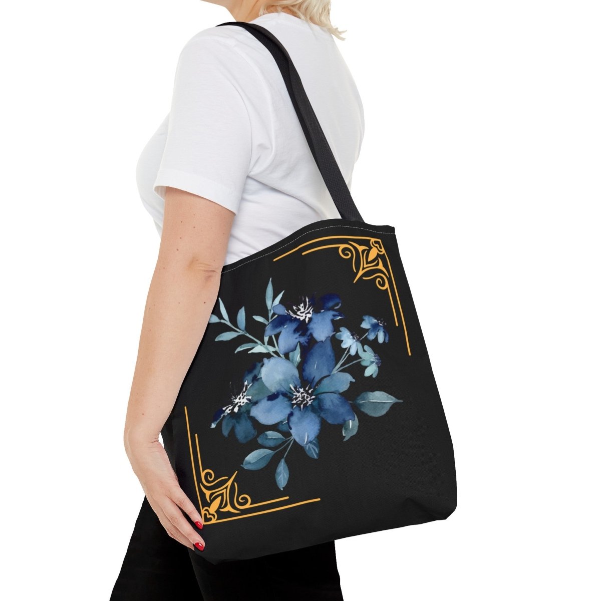 Feeling Blue; Framed Floral (4), Tote Bag