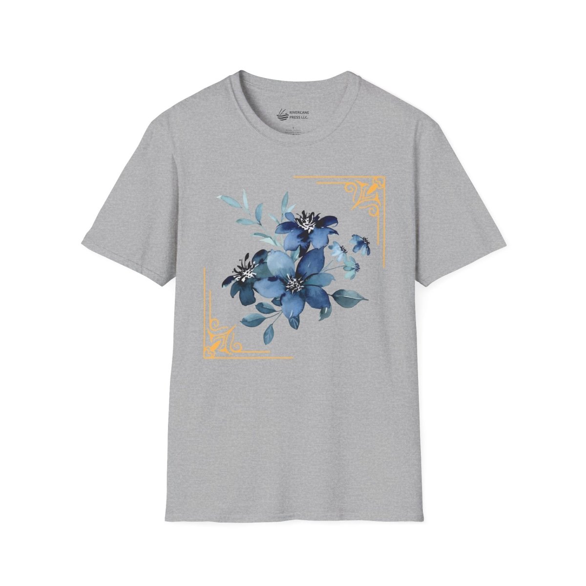 Feeling Blue; Framed Floral (4) T-Shirt