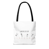 Walking The Line (Black), Tote Bag