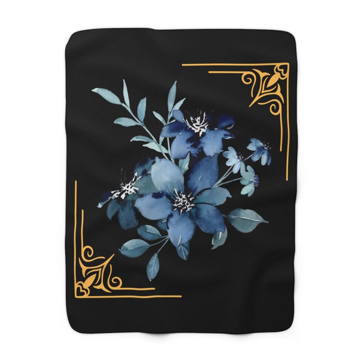 Feeling Blue; Framed Floral (4), Sherpa Fleece Blanket