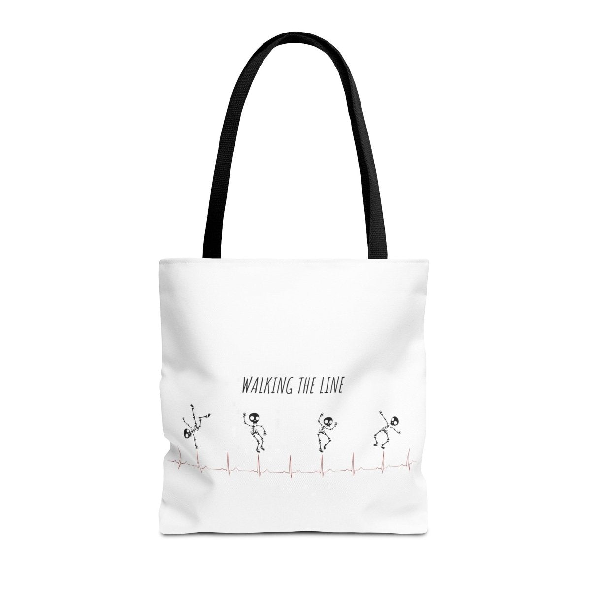 Walking The Line (Black), Tote Bag