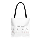 Walking The Line (Black), Tote Bag