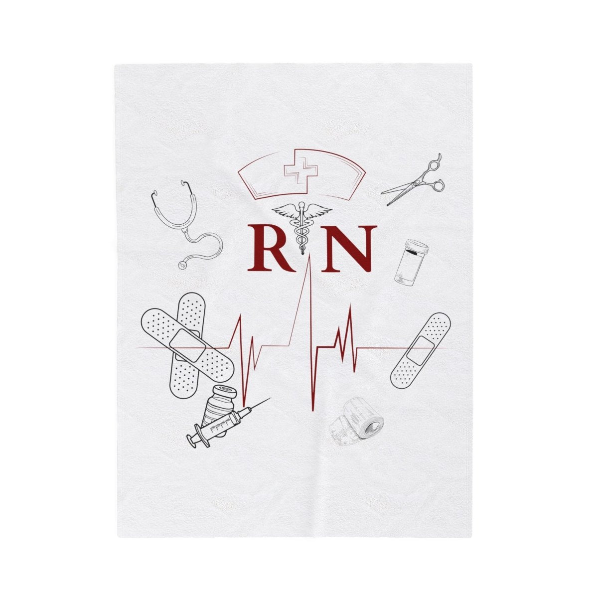 NURSE RN (1), Velveteen Plush Blanket