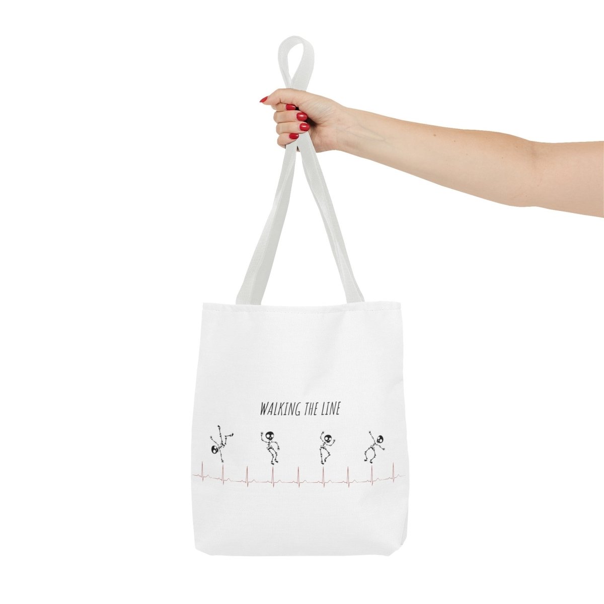 Walking The Line (Black), Tote Bag